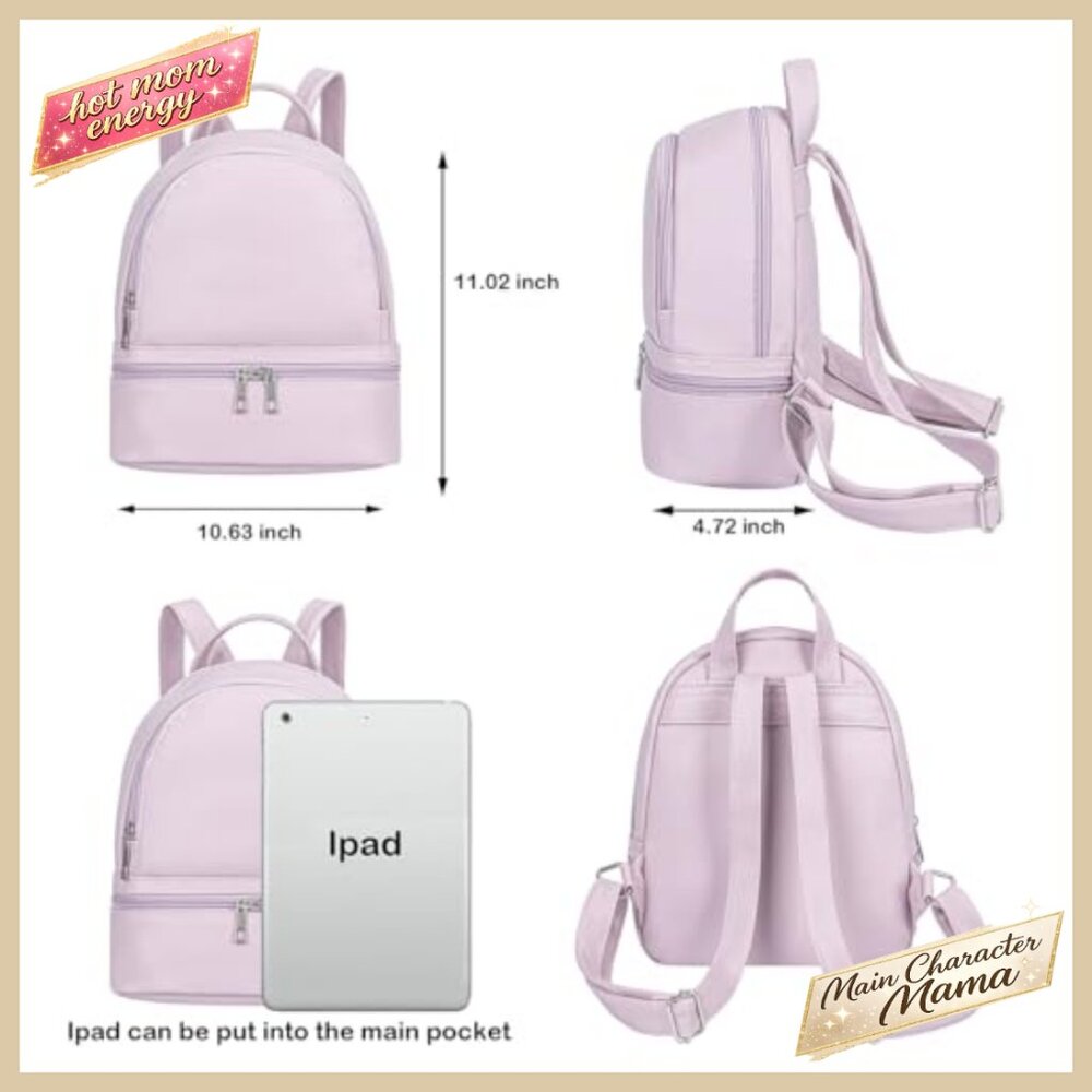 Mini Backpack PU Leather Daypack Adjustable Strap… - image 2